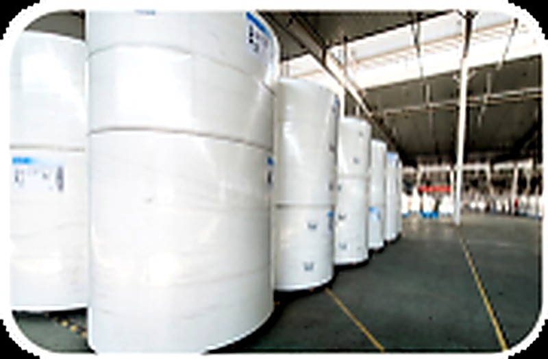 Raw materials warehouse - close-up of rolls